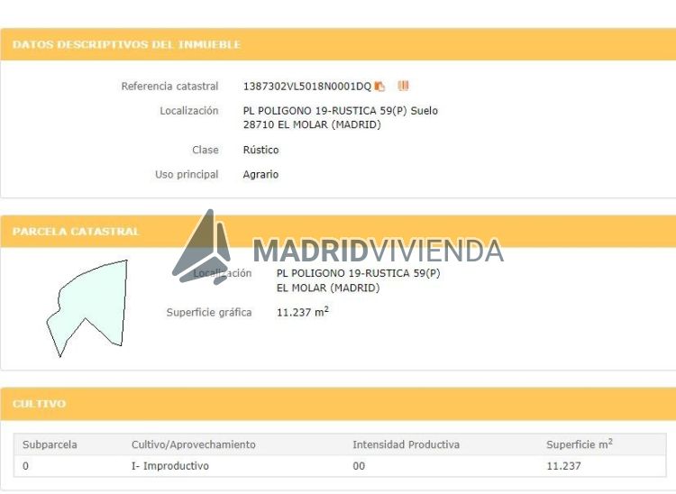 terreno en venta en El Molar por 176.100 €